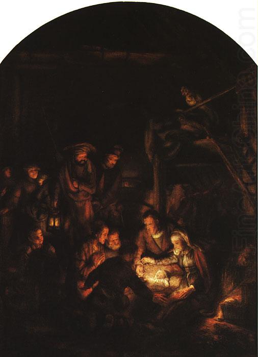 REMBRANDT Harmenszoon van Rijn Adoration of the Shepherds china oil painting image